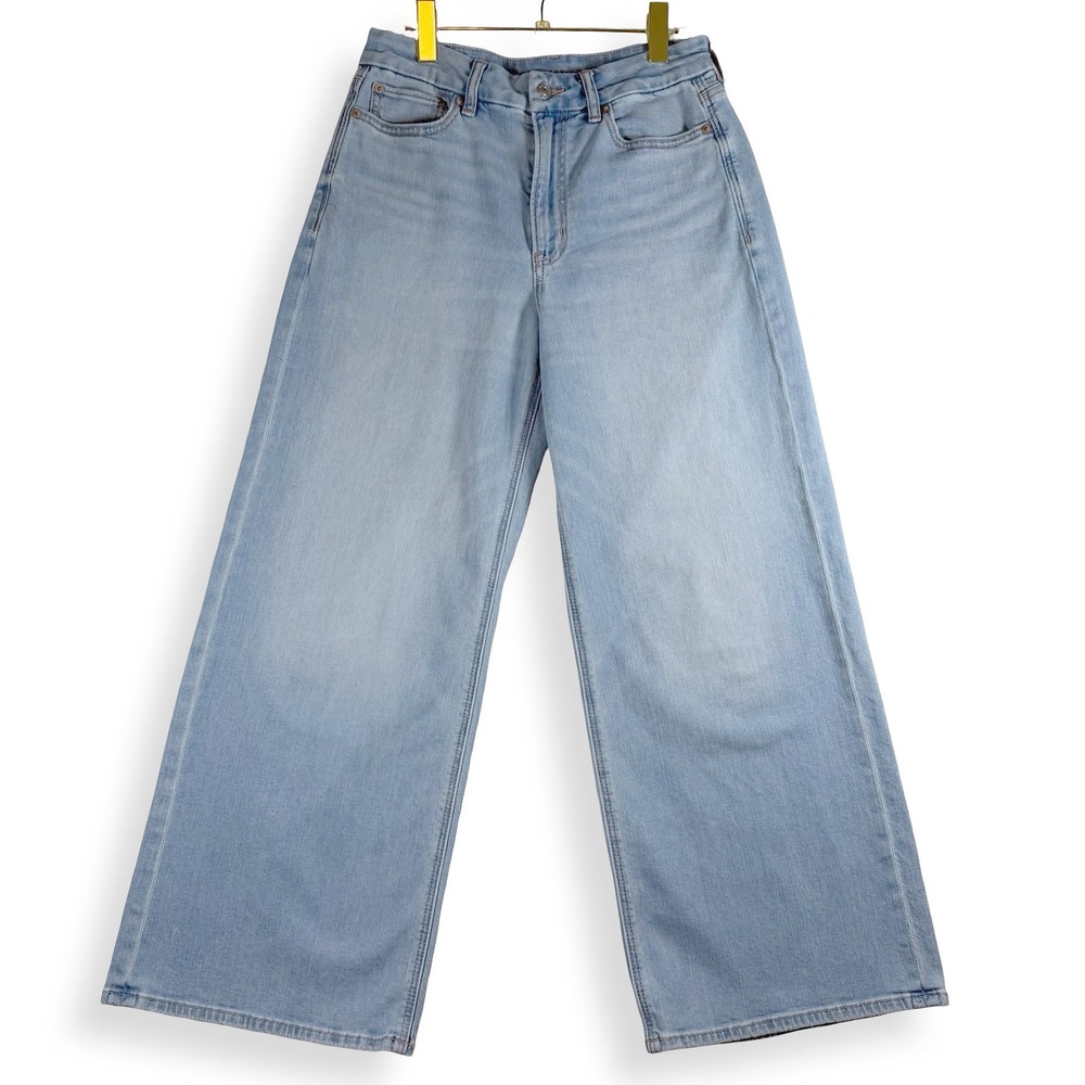 American Eagle Dreamy Drape Curvy Super High Rise Baggy Wide Leg Jeans 6 Short
